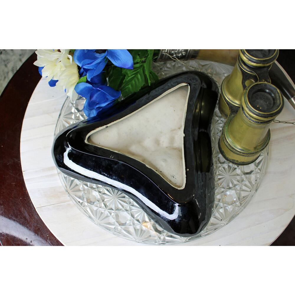 MCM Black Glaze Ceramic Boomerang Ashtray - Picture 2 of 3